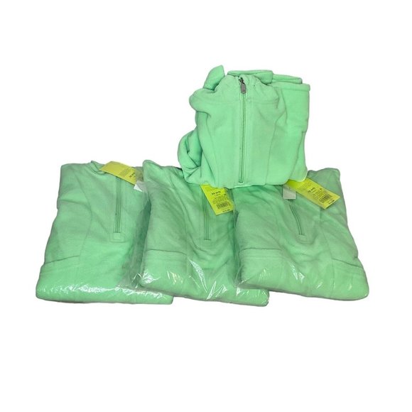 All In Motion x4 Girls 1/4 Zip Hooded Fleece Tops XS(4/5) Mint Green - Picture 3 of 9